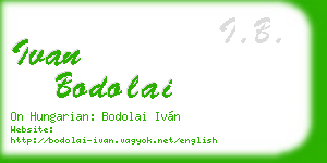 ivan bodolai business card